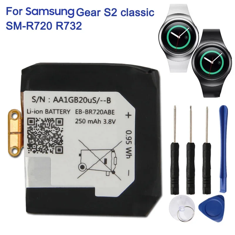 

Replacement Watch battery EB-BR720ABE For Samsung Gear S2 classic SM-R720 R720 R732 Smart Watch Battery 250mAh