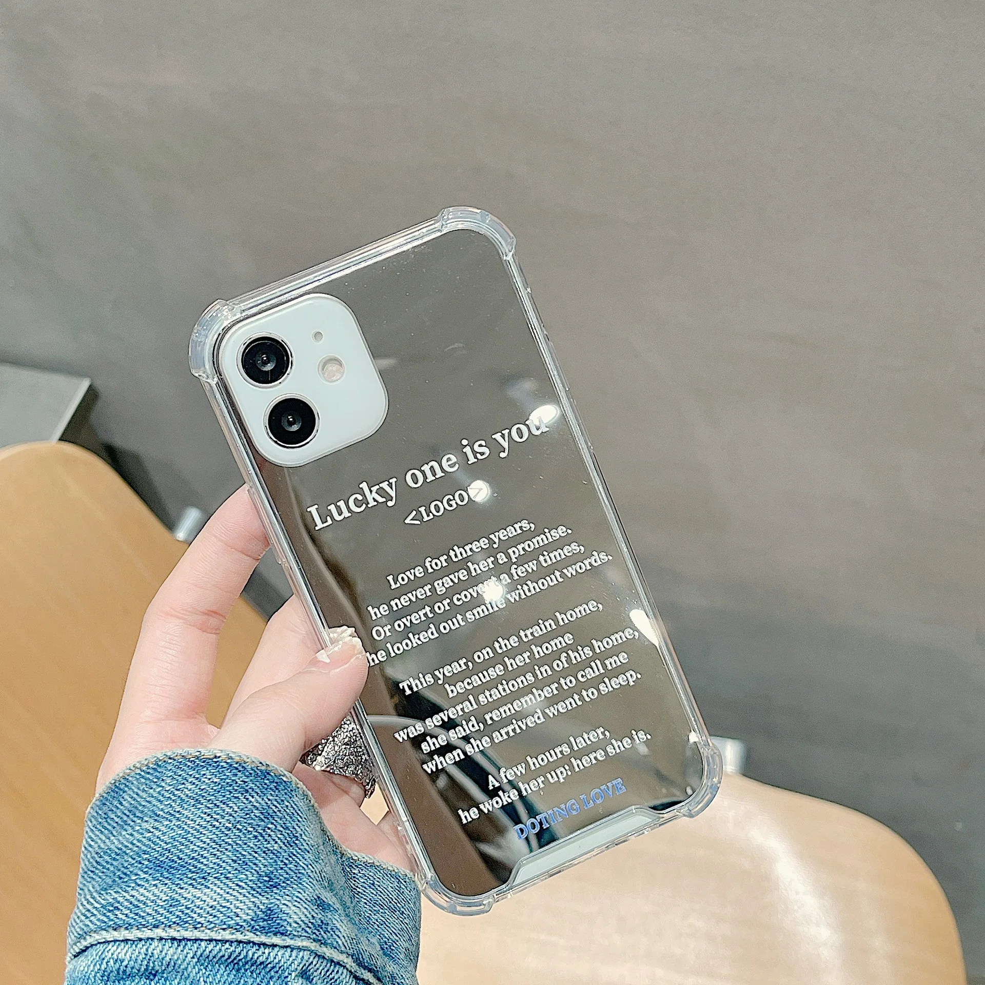 

Inspiring Letter Mirror Phone Case For iPhone 14 12 13 11 8 7 6 Plus Pro MAX XR X XS Mini Soft Silicone Shockproof Bumper Cover