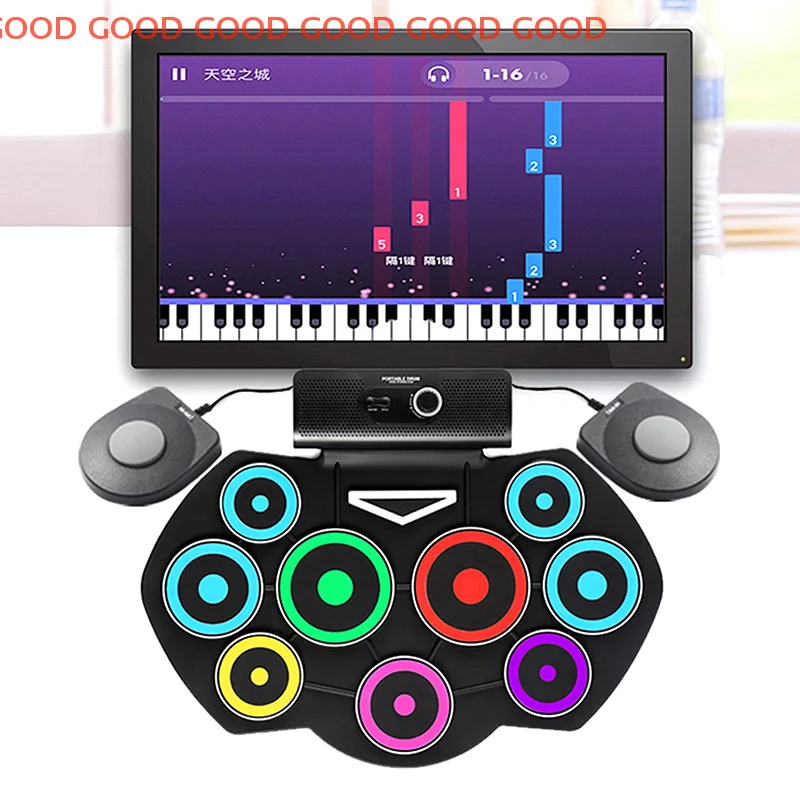 Электронный барабан Qin ступенька удлиненный звук ручной ударная доска трейдер