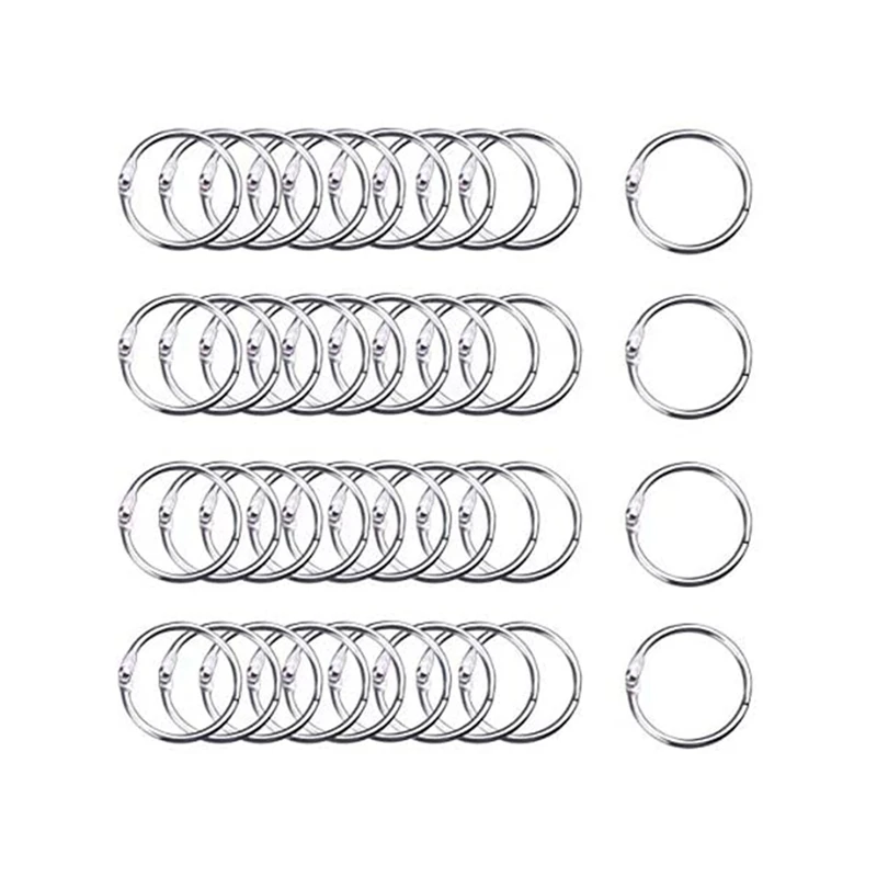 

100Pcs Binder Rings 30Mm Silver Metal Book Rings Loose Leaf Binder Rings Index Cards Cue Cards Revision Cards Rings