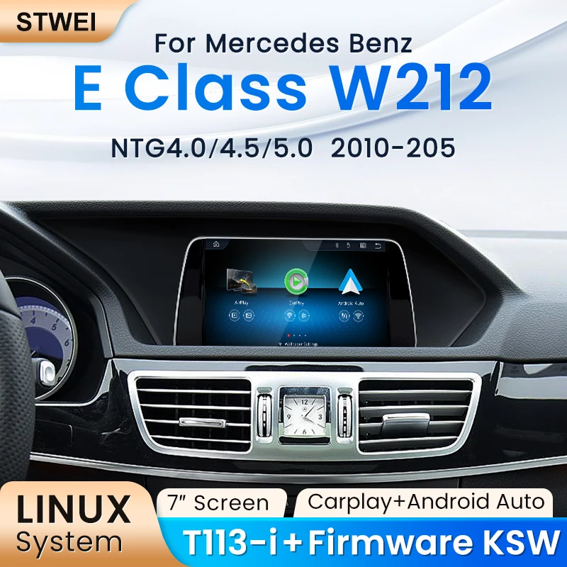 Фото 7-дюймовый сенсорный экран STWEI с системой Linux для Mercedes Benz E Class W212 S212 NTG4.0 4.5 5.0 с поддержкой беспроводного CarPlay и Android Auto. №2
