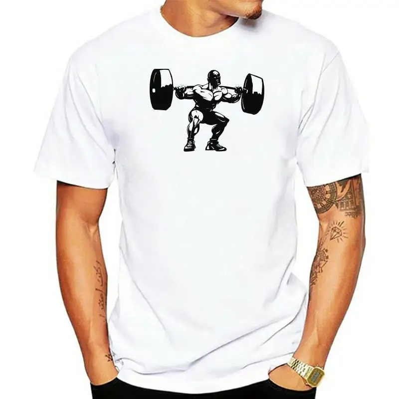 

WEIGHTLIFTER SILHOUETTE MENS T SHIRT GYM TRAINING TOP BODYBUILDER S-5XL