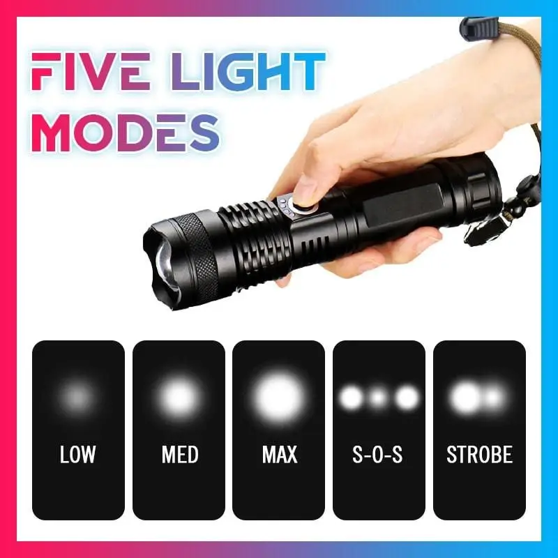 

Super Bright XH-P50 LED Flashlight IPX4 Waterproof Usb Flashlight Rechargeable Powerful Flash Light Led Torch Rechargeable USB