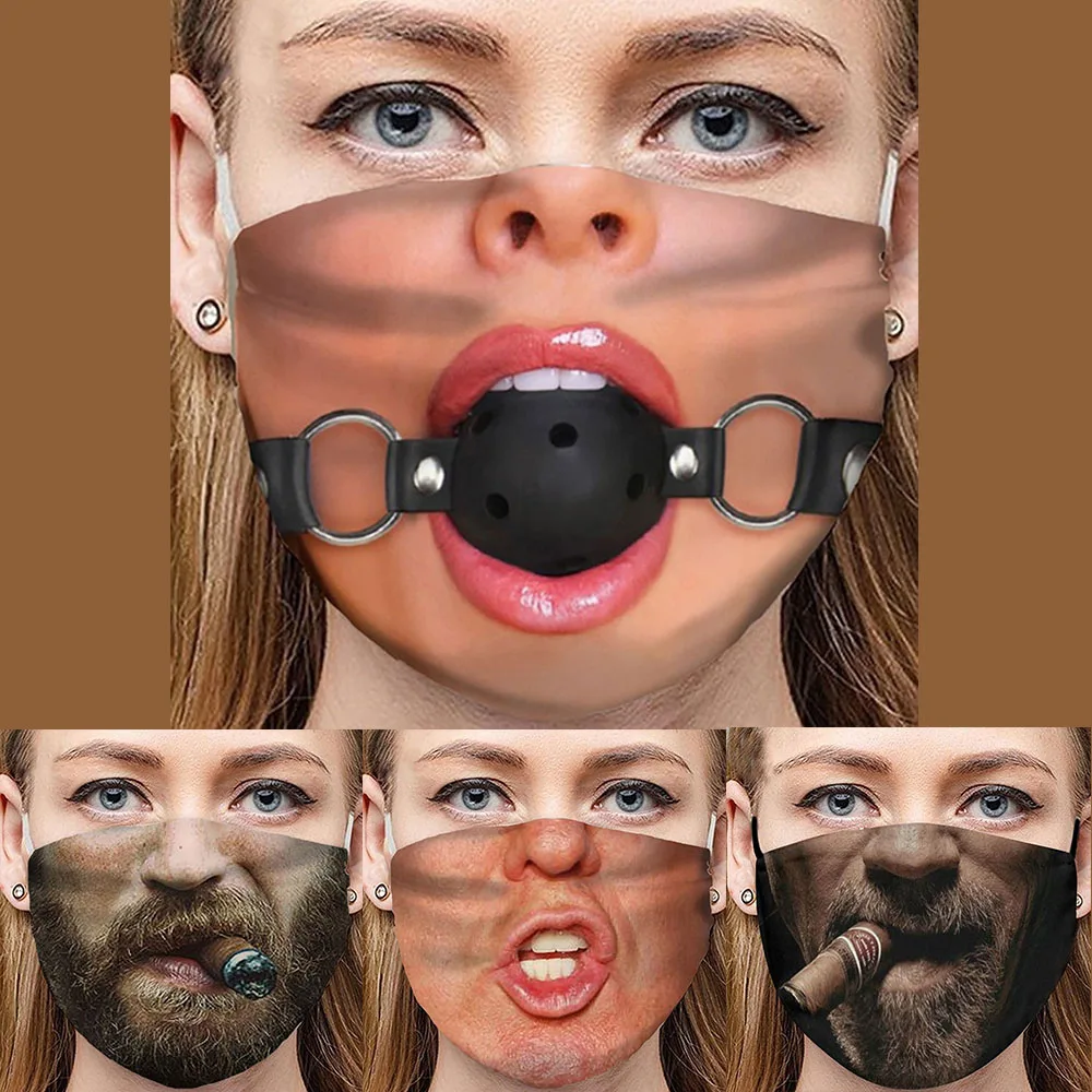 

Funny Facial Expression Beard Old Men Face-Mouth Women Unisex Cosplay Mask Breathable Sports Party Xmas Halloween Masks