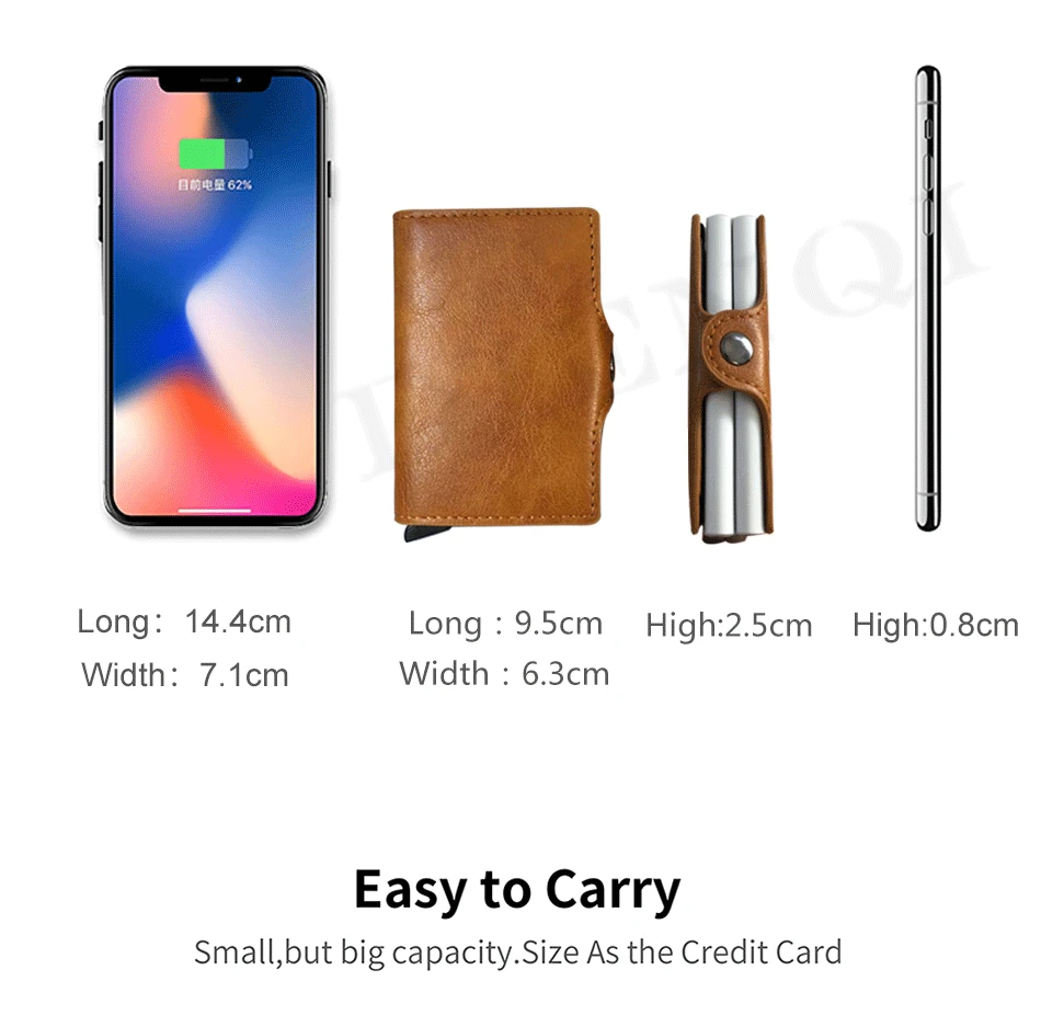 Top Quality Rfid Men Wallet Money Bag Mini Purse Male Aluminium Card Holder Small Clutch Leather Wallet Thin Purse Carteras