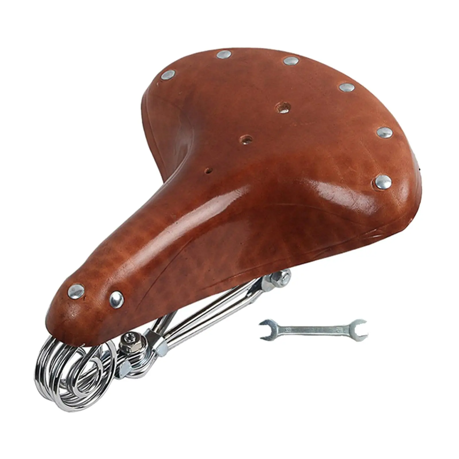 Фото Классическое велосипедное седло Bike Classic Stable 1 Memory 290 мм из кожи, комфортное для мужчин, для езды на велосипеде, велотуризма №2
