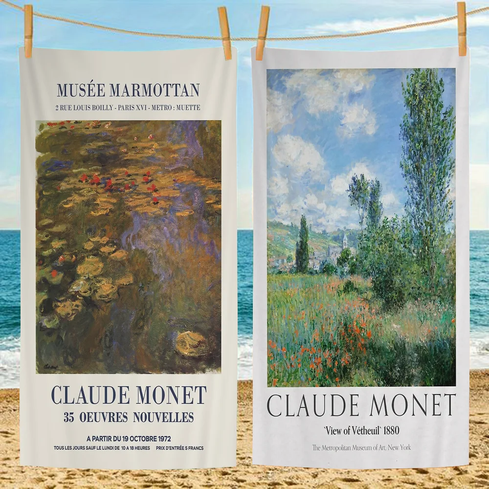 Импрессионизм-художник Клод Моне пляжное полотенце с героями мультфильмов милое