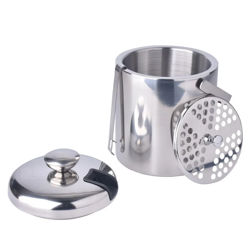 1.3 Liters Stainless Steel Double-Layer Insulation Ice Bucket for Cocktail Bar Long-Lasting Cold Storage Wine | Дом и сад