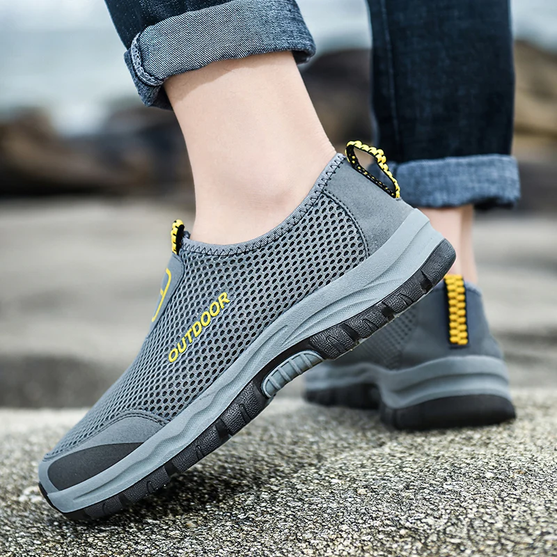 Кроссовки мужские сетчатые для вождения Повседневные Дышащие Сникерсы