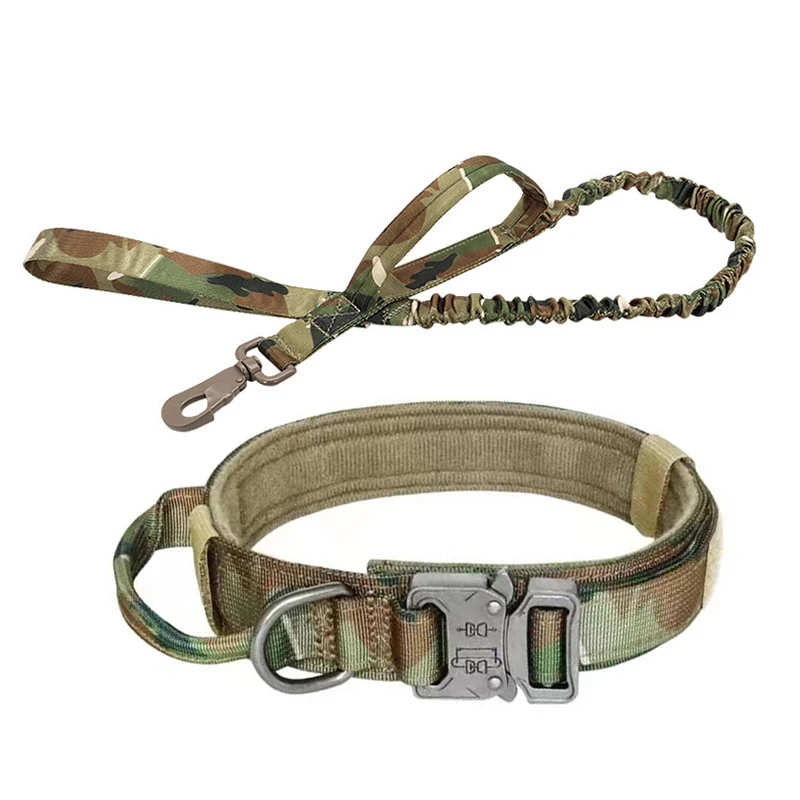 

Tactical Dog Collar Leash Set Camouflage Medium Large Dog Collars For German Shepard Duarable Dog Collar Leashes Accessories