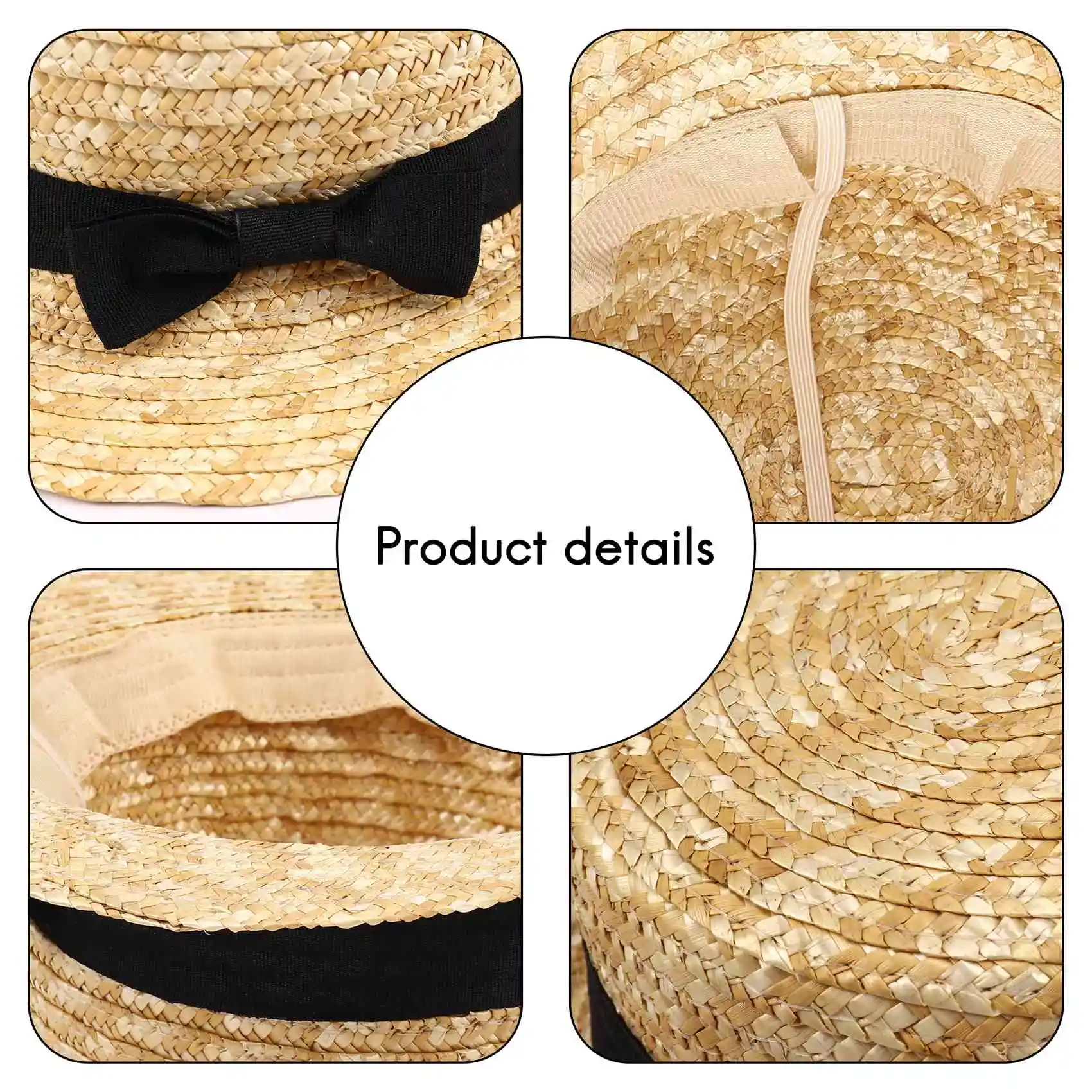 Милая соломенная шляпа для девочек с бантом детская от солнца большими полями