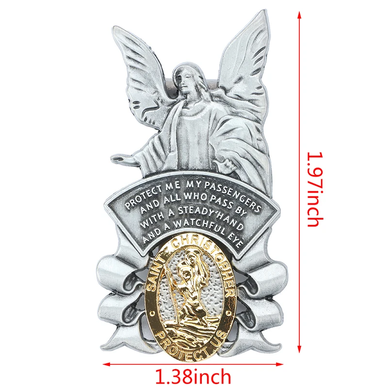 Автомобильный зажим для козырька Святого Кристофера призрачный ангел козырек