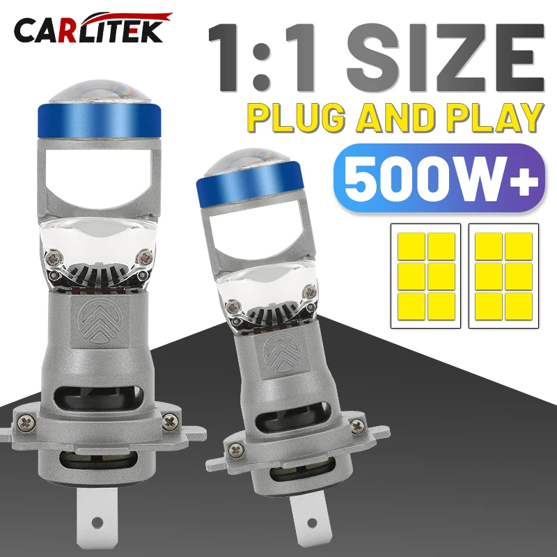 Светодиодные линзы CARLitek Mini H7, 1:1 беспроводной H7 светодиодный ...