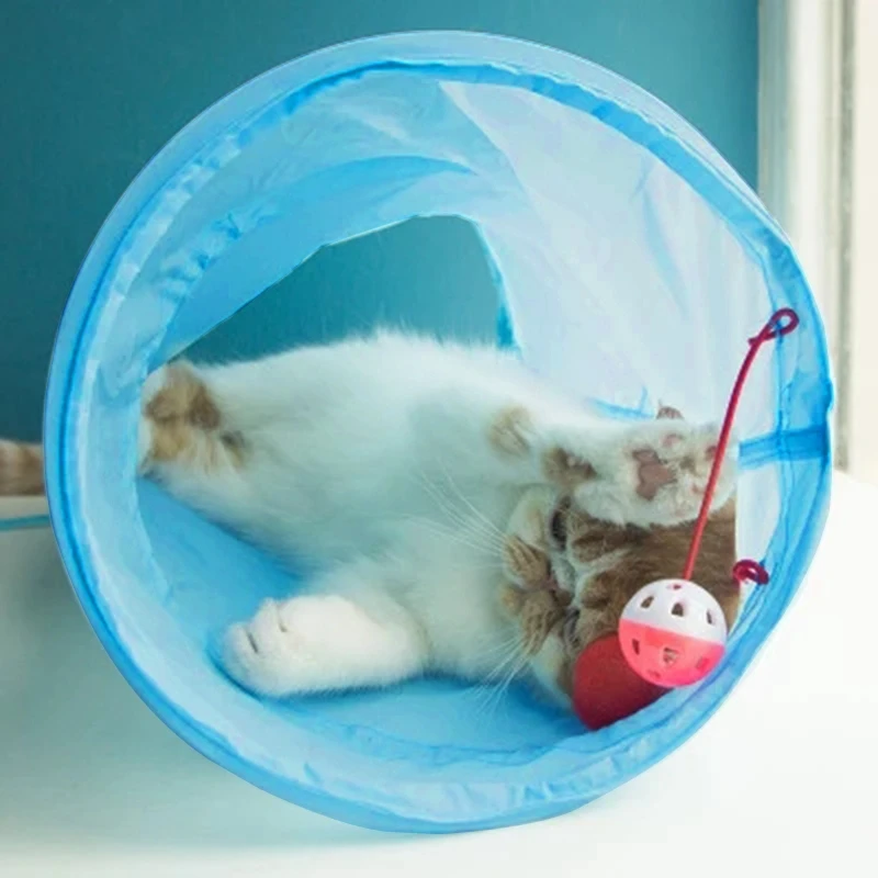 Туннель для кошек складной Интерактивная игрушка тренировки Всесезонная