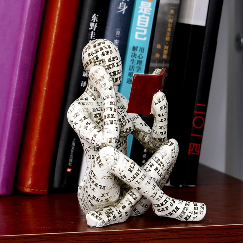 

Статуэтка женщины для чтения, Статуэтка из полимерной смолы, искусство, настольные украшения, роскошная гостиная, искусство