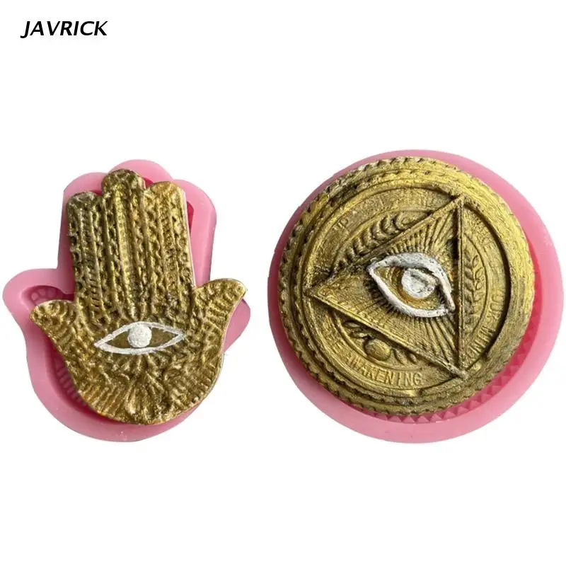 

Fatima Hand Buddha's Hand Round Totem Silicone Pendant Mold Epoxy Resin Mold