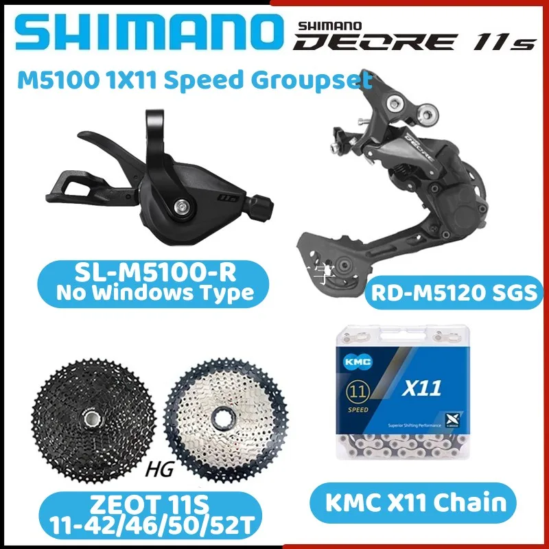 

SHIMANO DEORE SL-M5100 Shift Lever RD-M5120 Rear Dearilleur 1x11 Speed Groupset MTB Mountain Bike ZEOT 11S Cassette Chain 11V