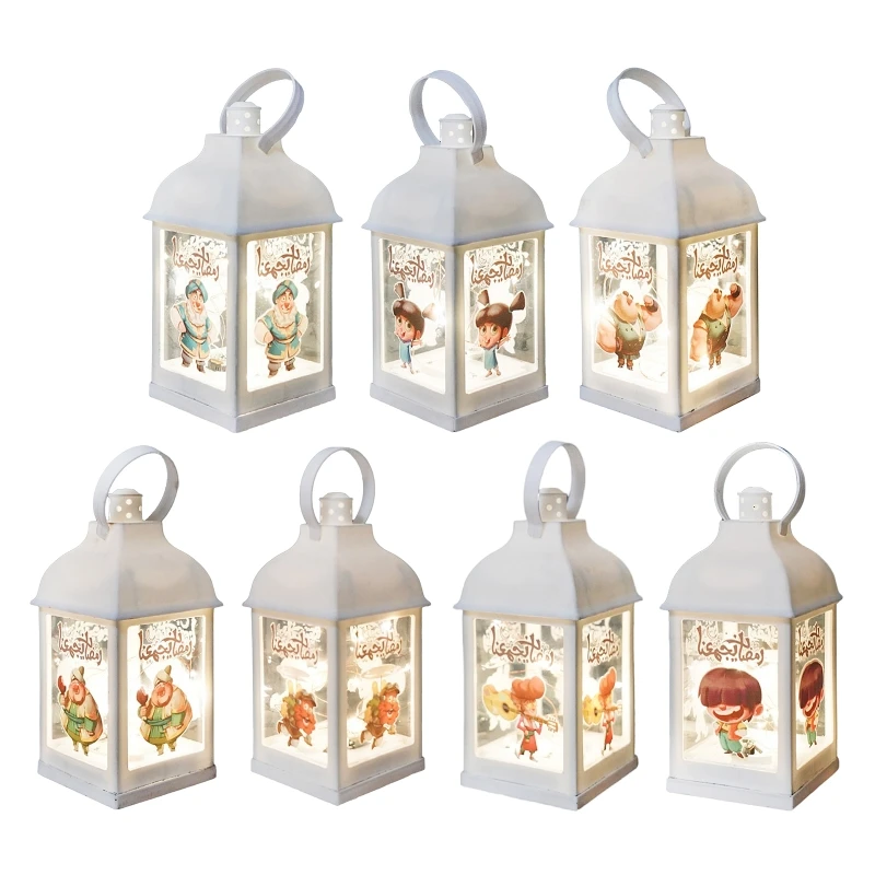 

N58C Portable Ramadan Lantern Eid Mubarak Led Lights Garden Patio Wind Lamp Muslim Party Hanging Decor Festival Gift