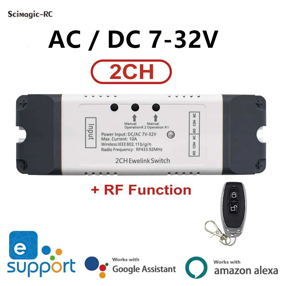 

eWelink 2-канальный Wi-Fi модуль интеллектуального переключателя