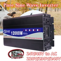 inverter 12v 220v 10000w 12000w dc 24v 48v to ac 220v pure sine wave 50hz 60hz frequency converter power intelligent display