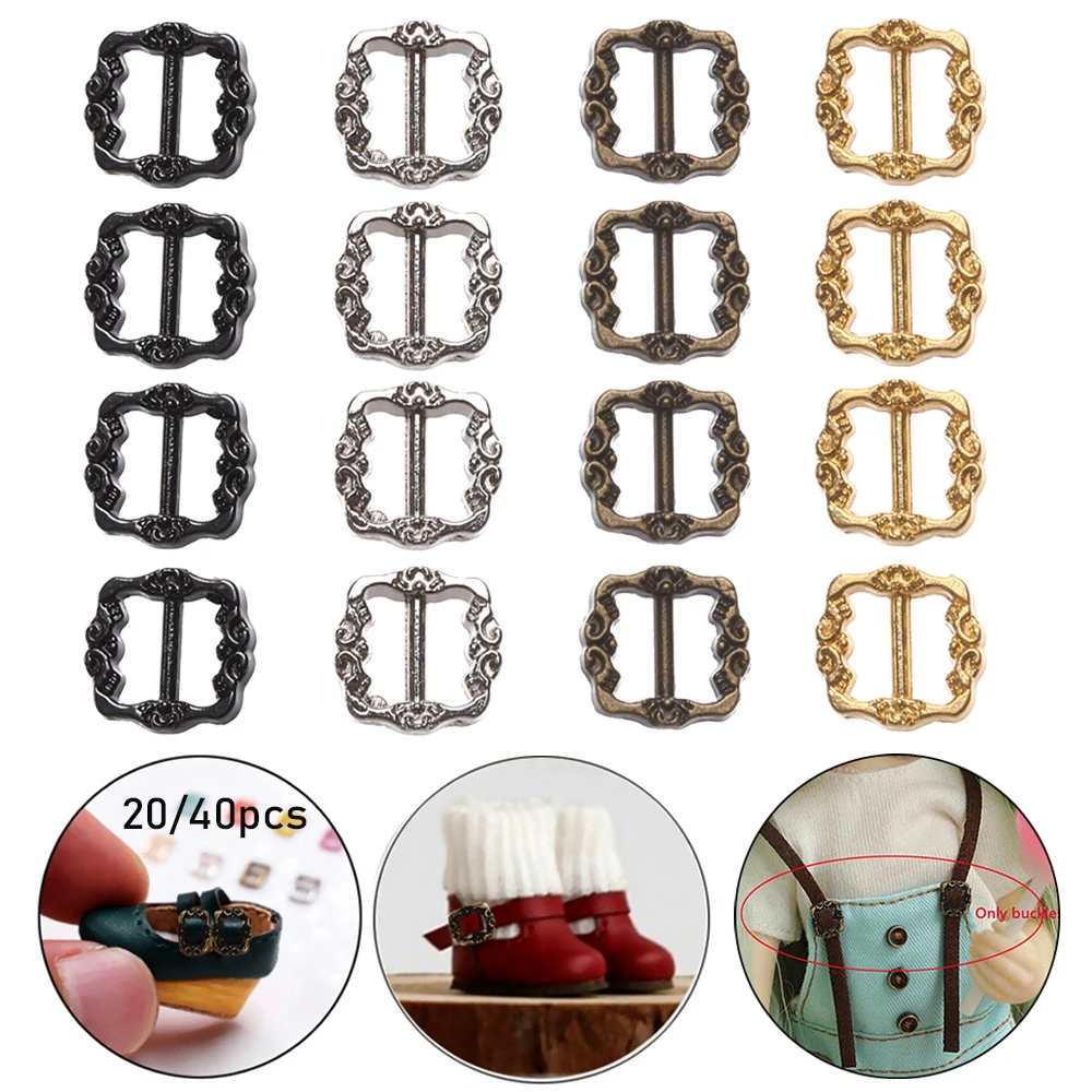 

Newest 4 Colors Girls Toys 3.5mm/7mm Doll Bags Accessories Diy Dolls Buckles Pattern Belt Buttons Tri-glide Buckle