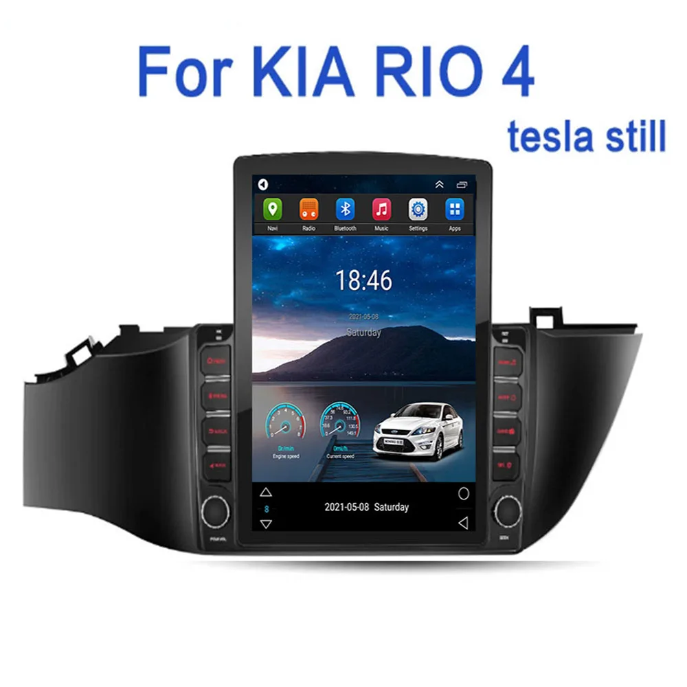 For Tesla Style Vertical Screen Android 12 Car Radio Stereo Multimedia Player For Kia Rio 4 K2 2016-2030 GPS Navigation 4G LTE