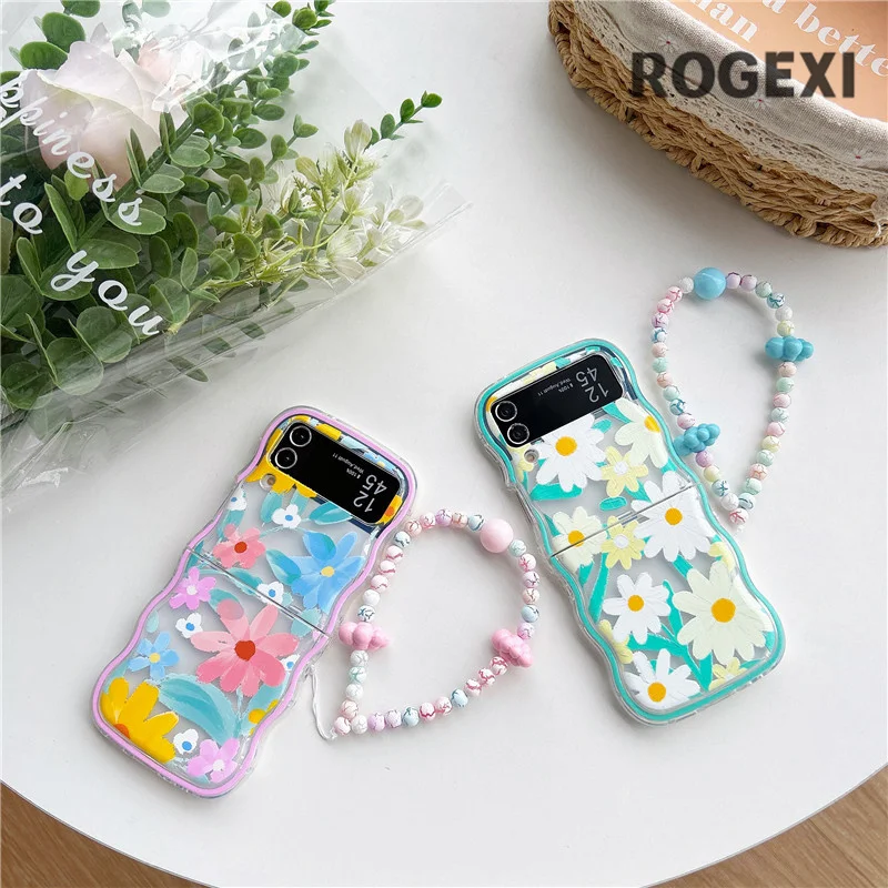 Милый чехол для телефона с рисунком маргаритки для Samsung Galaxy Z Flip 5 3 4 Z Flip4 Flip5 Flip3 Милый чехол для телефона с рисунком маргаритки для Samsung Galaxy Z Flip 5 3 4 Z Flip4 Flip5 Flip3