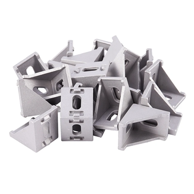 

20Pcs/ Lot 3030 Corner Brackets Fasten L Connector For 3030 Aluminum Profile Corner Fittings Angle Decorative Accessories