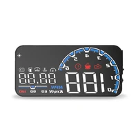 car hud head up display available for cars with obd2 and euobd port 5 inches windshield projector alarm obd speedometer gauge