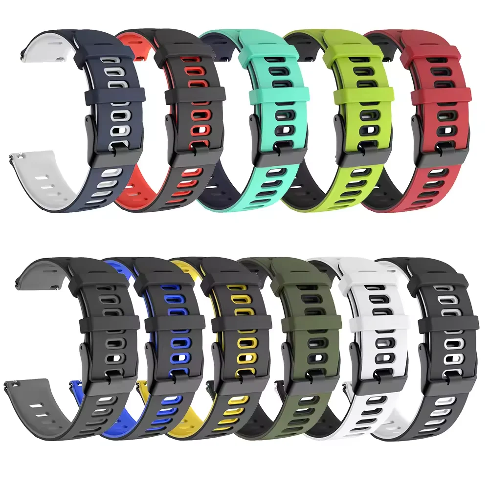 Фото Силиконовый ремешок 20 мм 22 мм для Garmin Forerunner 265/255/955/965/165/55 дышащий браслет для Garmin Venu3-2/Vivoactive 4-5 ремень №4