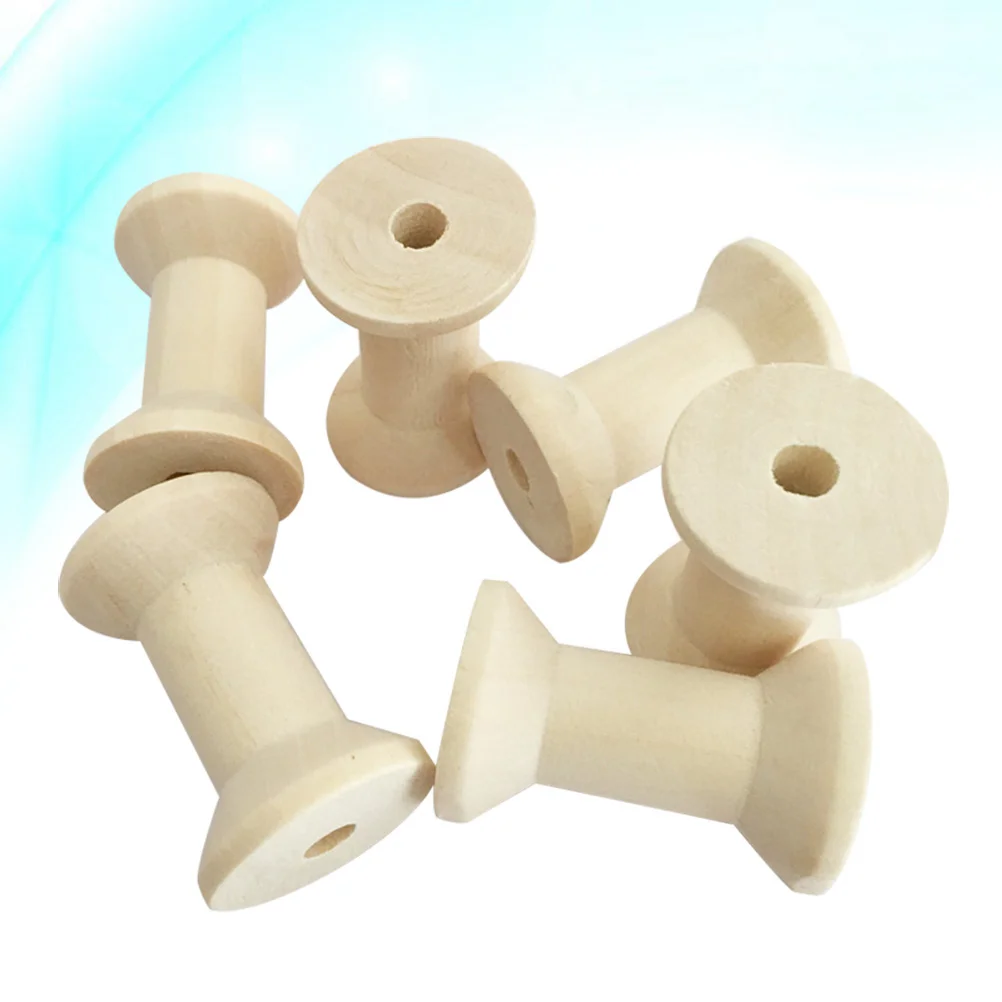 

20 Pcs Thread String Spools Floss Bobbins Thread Spool Natural Wooden Spools Bamboo Needlework Twine Spools