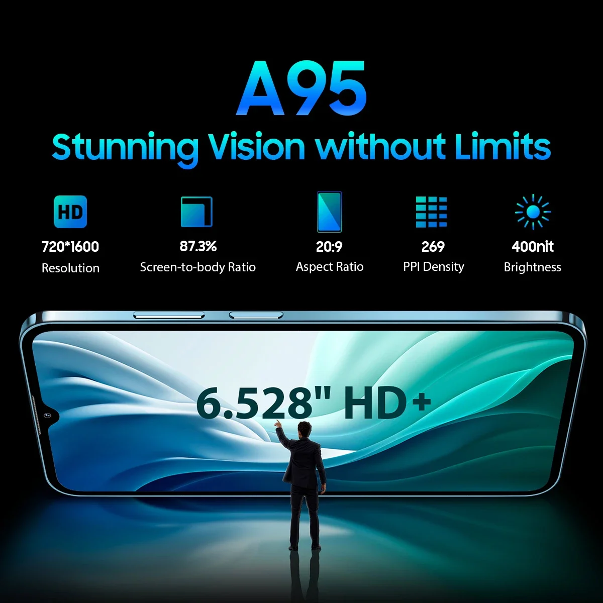 Blackview A95 смартфон с 5 99-дюймовым дисплеем восьмиядерным процессором MTK Helio P70 ОЗУ 8
