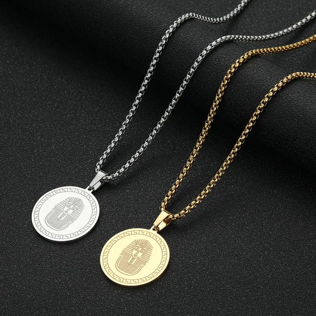 Ожерелье из нержавеющей стали для женщин Египта индийская древняя маска