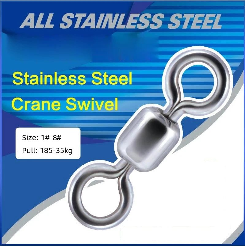 Stainless Steel Japanese-Style Crane Swivel Combination Connector Lure Fishing Accessories Surfcasting Winter Fishing