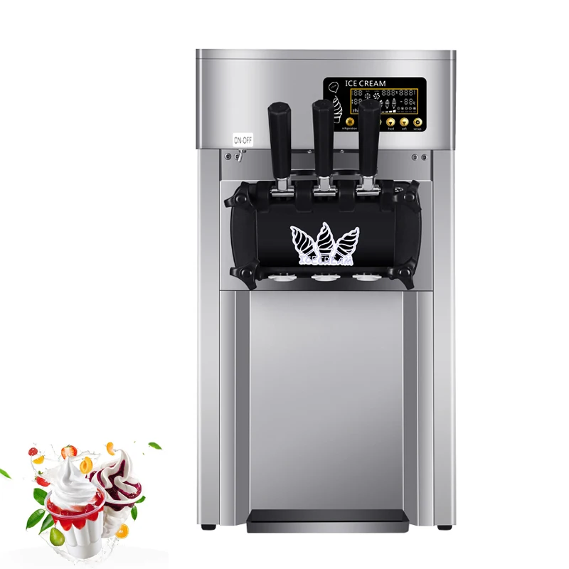

Ice Cream Machine 18-22L / H Commercial Desktop Small Soft Ice Cream Maker 1200W Ice Cream Cone Machine