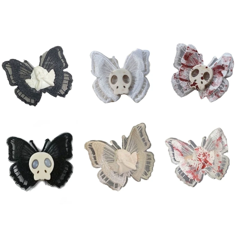

Dark Retro Angel for butterfly Hairpin Punk Skull for Head Hair Clip Headdress f