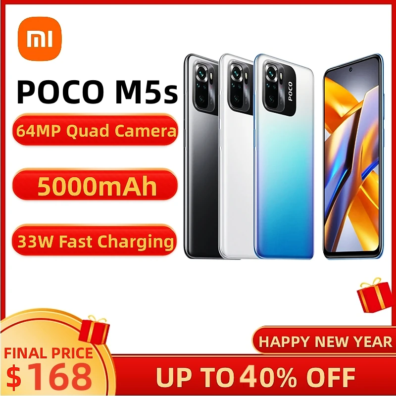 

POCO M5s Global Version 64GB/128GB Smartphone 64MP Quad Camera 6.43" AMOLED Dotdisplay Helio G95 NFC 5000mAh 33W Fast Charging