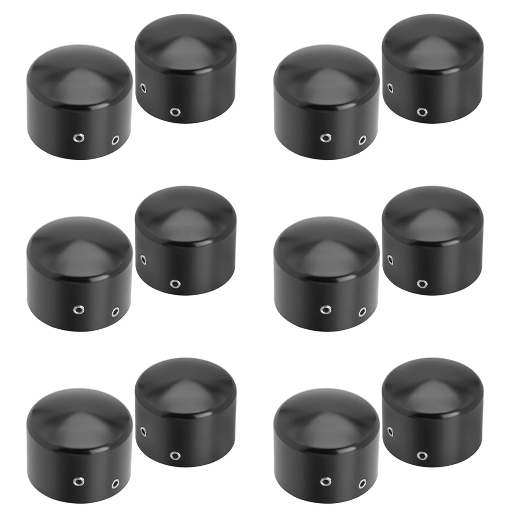 

6 Pair Black Front Axle Nut Cover Cap for Softail Sportster Dyna Road King Vrod King