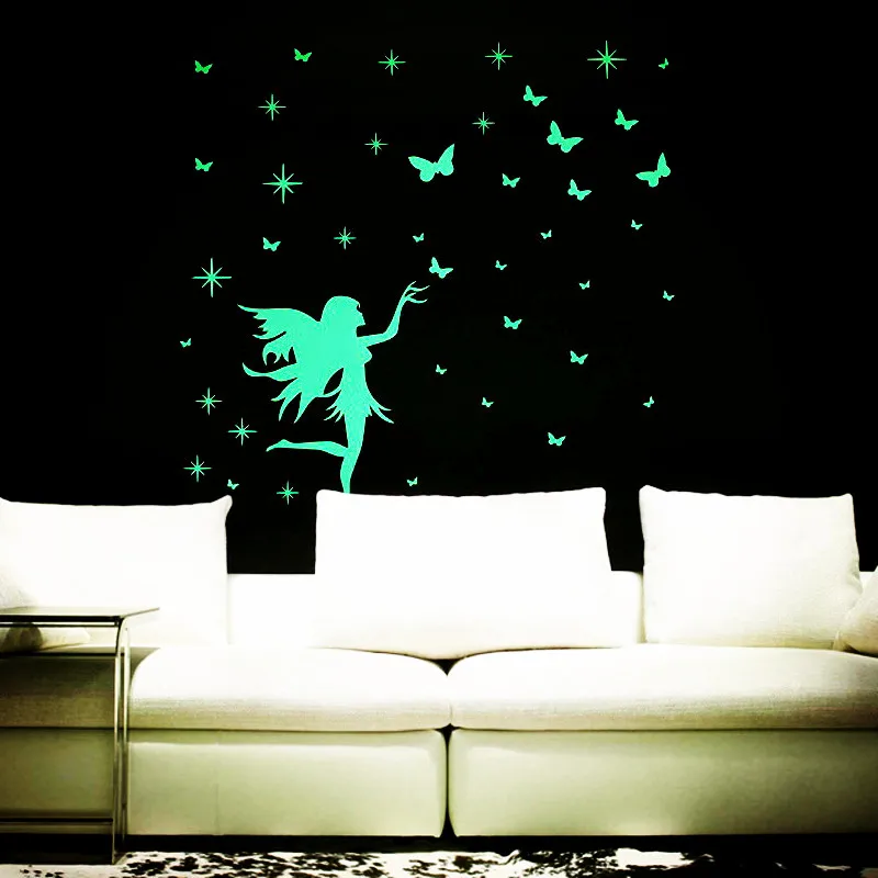 Недорогие Декоративные Настенные Стикеры для девичьей комнаты аниме ангел