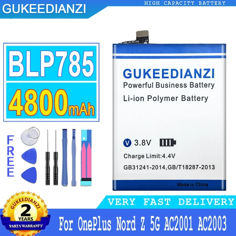4800 мА · ч/5800 ч аккумулятор GUKEEDIANZI для OnePlus Nord Z/N10/2 5G AC2001 AC2003 One Plus 1 + 9/10 Pro 9Pro 10Pro Nord2