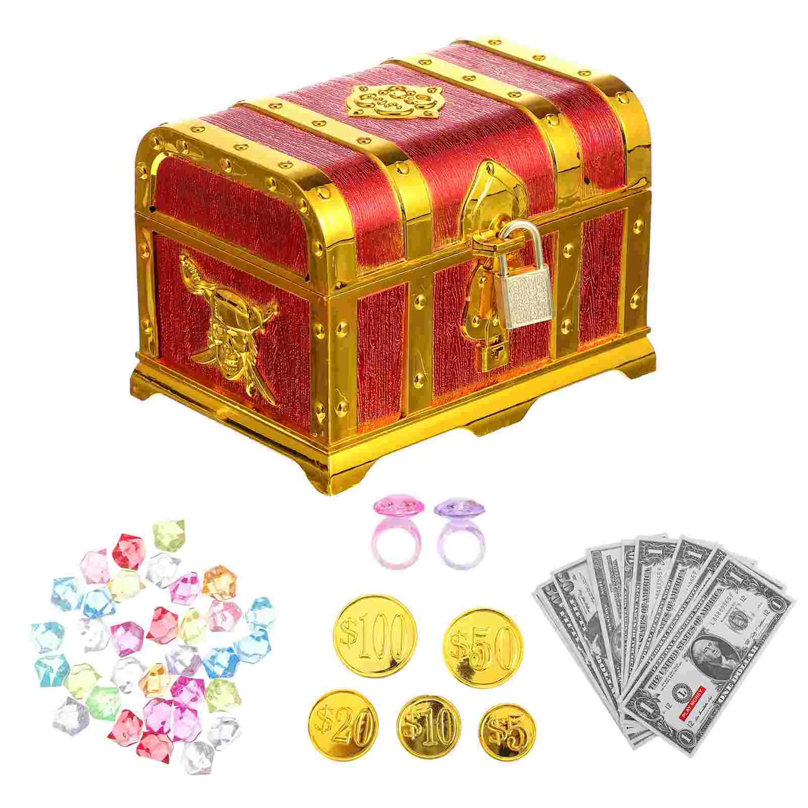 

Acrylic Diamond Jewelry Organizer Box Large Kids Pirate Treasure Treasure For Kid Vintage Wedding Decor