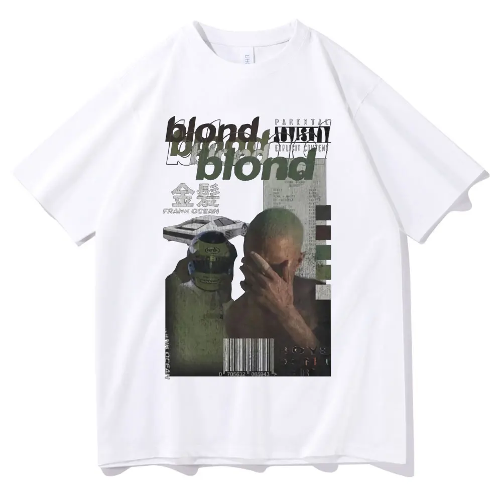 

Футболка Мужская/женская оверсайз с принтом, хлопок, короткий рукав, Повседневная модная рубашка с принтом в стиле хип-хоп, блонд Фрэнк, океа...
