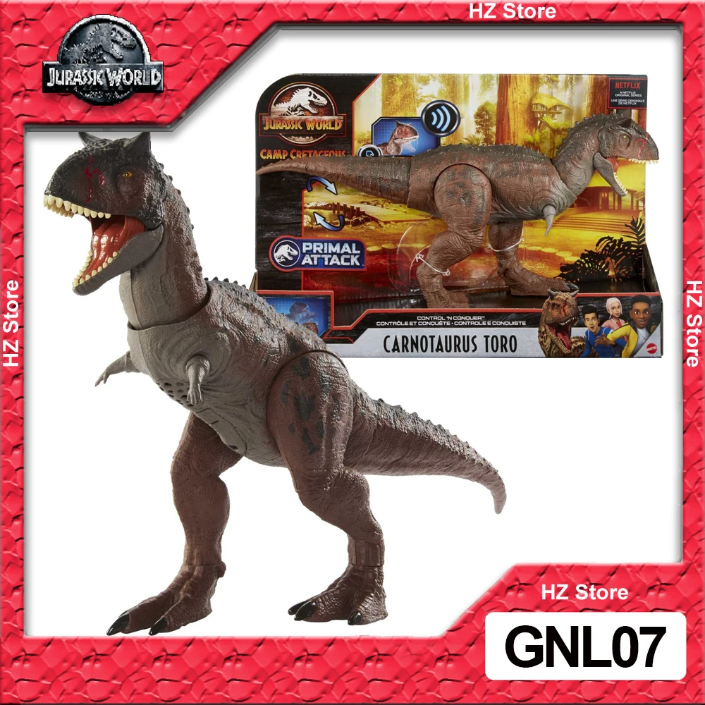 

Jurassic World Dinosaur Camp Cretaceous Isla Nublar Control Conquer Carnotaurus Toro Toys for Children Kids Birthday Gift GNL07