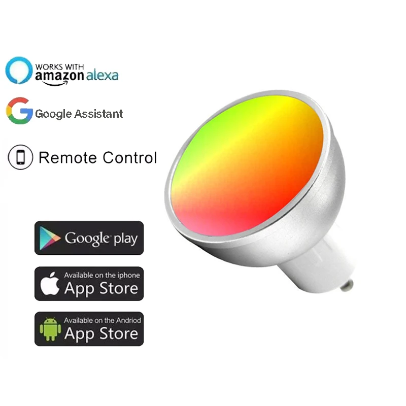 

Aubess WiFi лампа накаливания GU10 Светодиодная умная лампа, неоновая лампа с изменением света, Siri, голосовое управление, Alexa Google Assistant, эквивалент с...