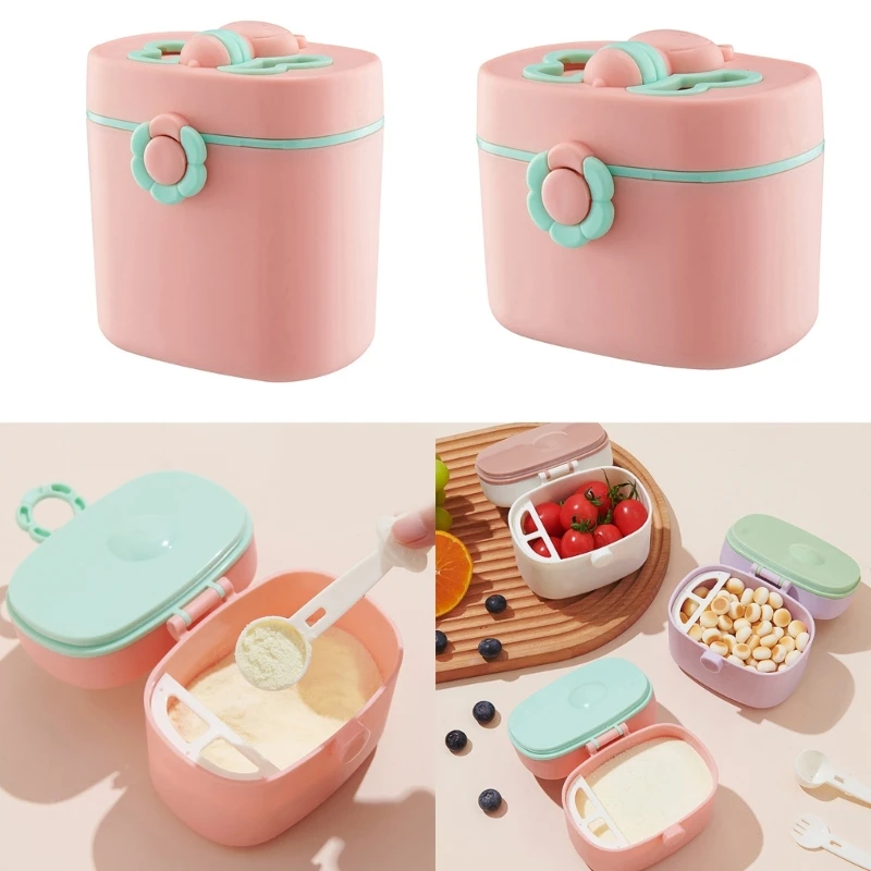 

Baby Formula Dispenser Container Box Portable Milk Powder Storage Box with Carry Handle & Spoon for Outdoor Travel Gear