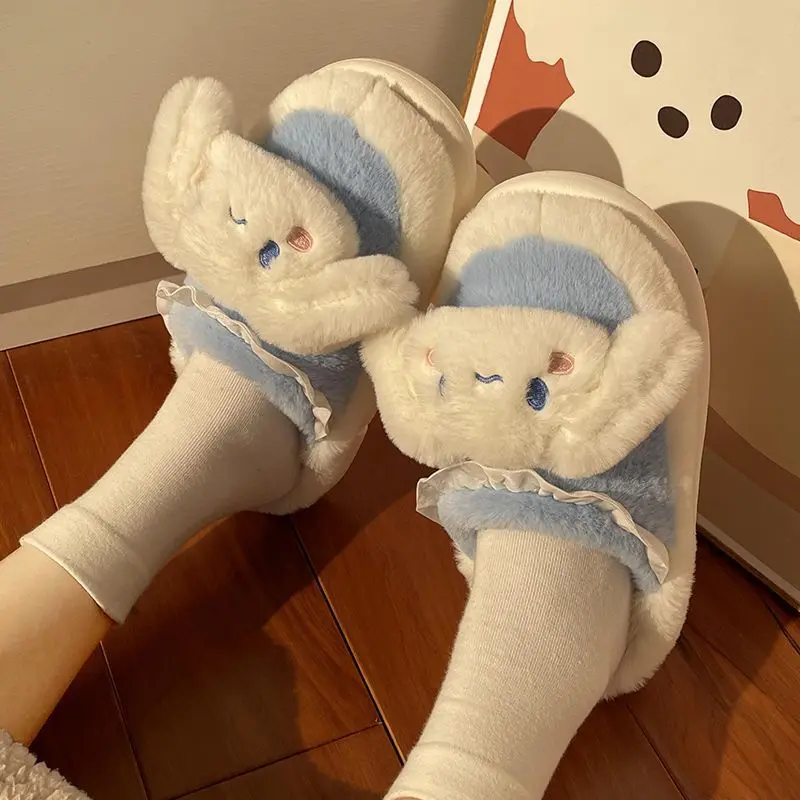 

Симпатичные Аниме мультяшные рисунки Hello Kittys My Melody осень-зима хлопковые тапочки плюшевые теплые домашние Нескользящие пушистые тапочки для...