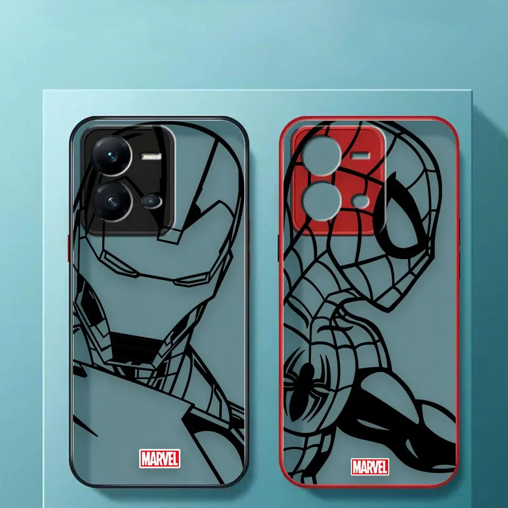 

Matte Case Funda Coque For VIVO V25 23E 21E 21 20 19 17 15 11 11I 5 SE S9 6 5 1 PRO PLUS 5G Case Capa Spider-Man Iron Man Sketch