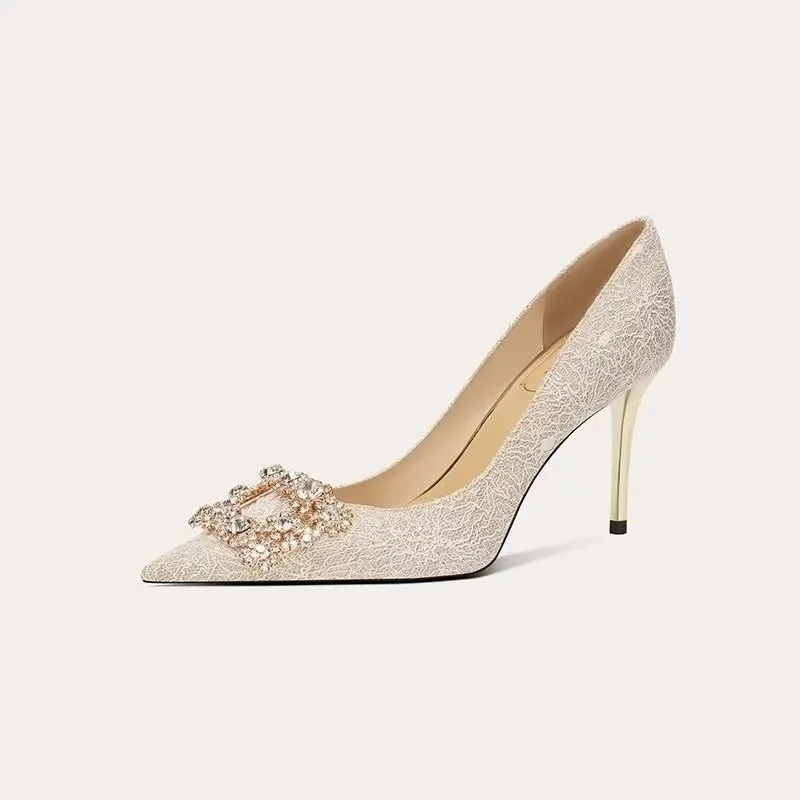 Новые удобные туфли с острым носком разноцветные женские на шпильке-шпильке в