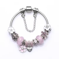 vintage silver charm bracelet womens bubble glass beads dora vintage diy crystal beads brand bracelet womens jewelry