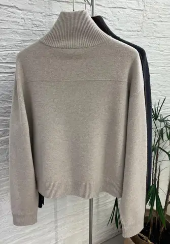 Женский кашемировый кардиган с воротником-стойкой